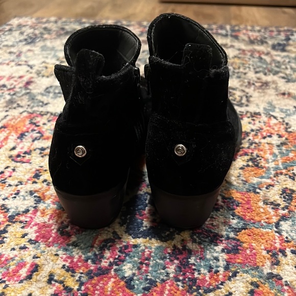 Black low profile velour booties - Picture 3 of 3